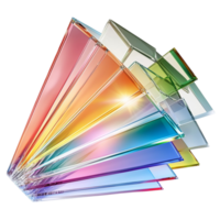 Vibrant stack of colorful sheets with a look png