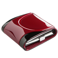 red wallet with a shiny surface and a compact design png