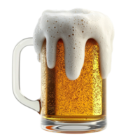 Frosty glass of beer with a thick foam head and a reing appearance png