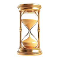 golden hourglass with flowing sand measuring time png