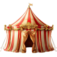 Grand red and gold circus tent standing tall and inviting png