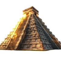 Historic stone pyramid with intricate steps leading to the top png