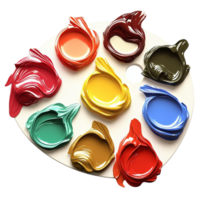 Vibrant circular palette with multiple colors arranged neatly png