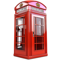 red telephone booth with glass windows and a vintage design png