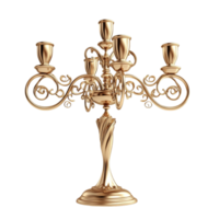 Luxurious golden candelabrum with five candle holders png