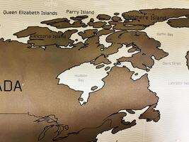 Map depiction showing Canadian Arctic islands with key geographic features in bold photo