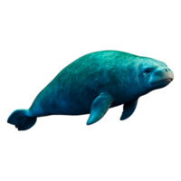 Manatee swimming gracefully in tranquil blue water scene png