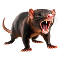 Fierce Tasmanian Devil with Open Mouth in a Natural Setting png