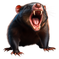 wild tasmanisch Teufel mit öffnen Mund und Scharf Zähne png