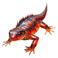 Vibrantly Colored Salamander with Unique Patterns and Textures png