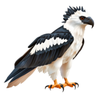 Majestic Bird of Prey with Distinctive Black and White Plumage png