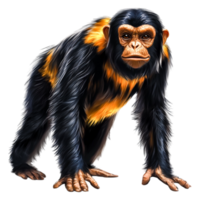 Realistic Illustration of a Wild Monkey with Colorful Fur png