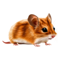 Adorable Brown and White Mouse with Large Eyes on png