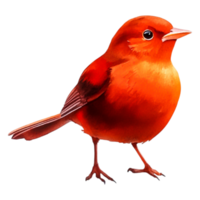 Bright Orange Bird Perched Branch with a Cheerful Expression png