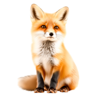 Realistic Portrait of a Beautiful Red Fox Sitting Calmly png