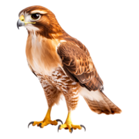 Realistic Illustration of a Brown Hawk with Detailed Feather Patterns png