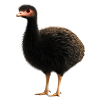 Realistic Emu Bird Standing on with Soft Feather Texture png