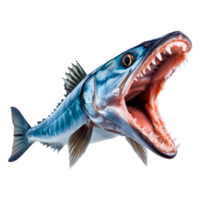 Fierce Fish with Sharp Teeth Breaking Water Surface in Clear Environment png