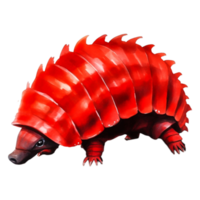 Colorful Red Armadillo with Unique Shell Design and Artistic Style png