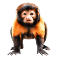 Curious and Playful Monkey with Distinctive Fur and Expression png