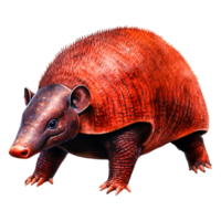 Detailed Artistic Rendering of a Prehistoric Armadillo-Like Creature png