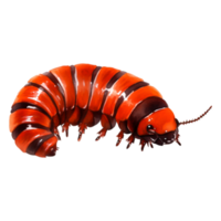 Vibrant Red and Black Larvae with Stripes on png
