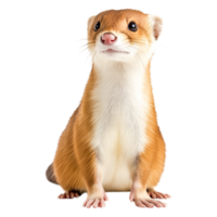 Adorable Weasel with Glossy Fur and Playful Expression png