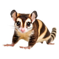 Cute small marsupial with large eyes and striped pattern on fur png