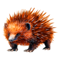 Brown Echidna with Spines Displaying Quirky Features png