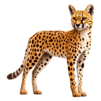 Realistic Illustration of a Serval with Distinctive Coat Patterns png