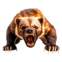Fierce Wolverine Showing Teeth with Claws in a Dynamic Pose png