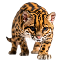 Detailed closeup of a Realistic Animated Leopard with Striking Features png