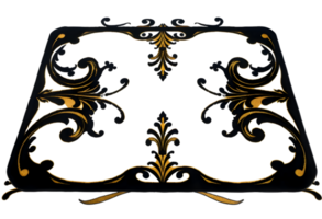 Black Baroque Frame Isolated Transparent Background png