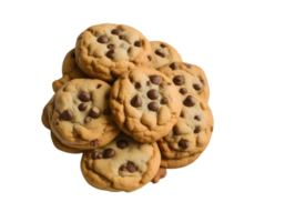 Chocolate chip cookies isolated on a transparent background png