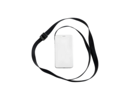 Smartphone with black ribbon isolated on transparent background png