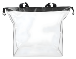Transparent plastic bag with black handles isolated on a transparent background png