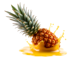 Pineapple juice splash isolated on transparent background png