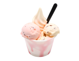 Ice cream in a cup isolated on transparent background png