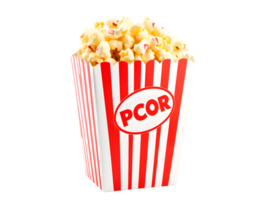 Popcorn in a box isolated on a transparent background png