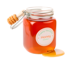 Honey jar with drizzler isolated on transparent background png