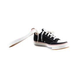 Pair of black and white sneakers isolated on transparent background png