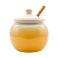 Jar of honey with a straw on a transparent background png