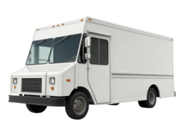 White delivery truck with simple design, ideal for transport and logistics png