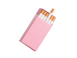 pink cigarette pack with cigarettes visible, stylish and modern design png