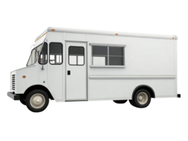 White food truck with empty exterior, ready for customization and branding png