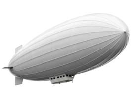 large white airship floating in sky, showcasing its sleek design and structure png
