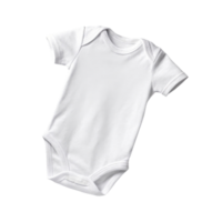 plain white baby onesie with short sleeves, perfect for infants. Ideal for customization or as gift png