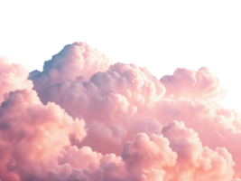 Soft pink clouds against transparency background create dreamy atmosphere. png