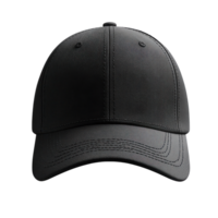 Black baseball cap with structured design and adjustable strap png