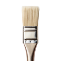 paintbrush with flat head and wooden handle, isolated on transparency background, perfect for artistic projects png